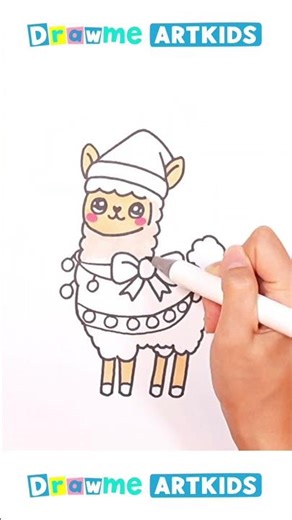 How to Draw a Cute Llama 🦙 #shorts