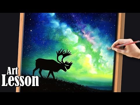 How to paint a night sky | Acrylic Painting Lesson