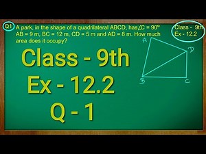 Class - 9th, Maths Ex - 12.2 Q - 1 ( Heron's Formula) Solution CBSE NCERT