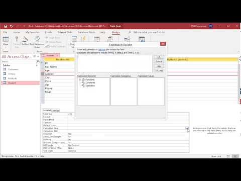 How to Create a Validation Rule for a field in MS Access - Office 365