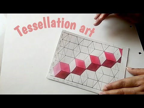 Tessellation art/ how to make tessellation/easy tessellation drawing/ geometric tessellation/cube