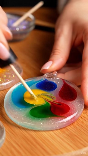 These ornaments look like colorful stained glass windows! ✨ Ingredients: Clear flat ornaments Clear glue Food coloring Toothpick Glitter (optional) ✨ Instructions: Fill ornament surface with clear glue. Add drops of food coloring. Drag a toothpick to create marble patterns. Add glitter if you want extra sparkle. Let dry 6–12 hours. They catch light beautifully on any tree or window. | Easy Recipes