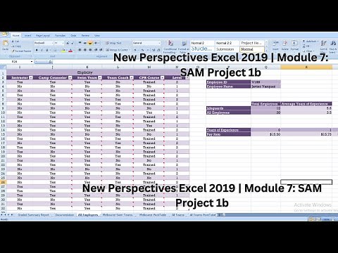New Perspectives Excel 2019 | Module 7: SAM Project 1b #newperspective #module7 #samproject1b