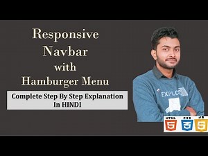 How to make responsive Navbar with Hamburger Menu using HTML, CSS, & JavaScript