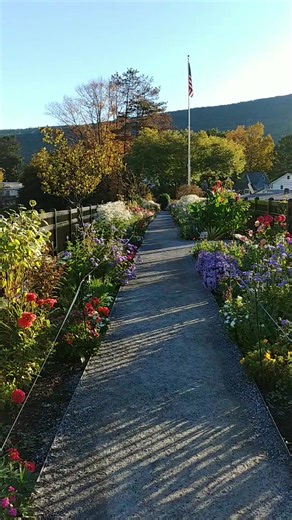 A slow early morning walk on the bridge last week before our lighting was installed. The weather reports show a frost on Thursday! Hoping our delicate plants keep going till we close on the 31st! | Bridge of Flowers
