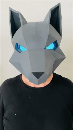 🦊 Mosaic fox head with LED eyes made by Tentacle Studio #mask #geometric