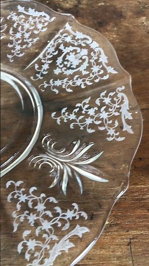 1937 Fostoria Glass #327 Navarre Etch Baroque #2496 Shape 10 3/4” Cracker Plate #collectibleglass