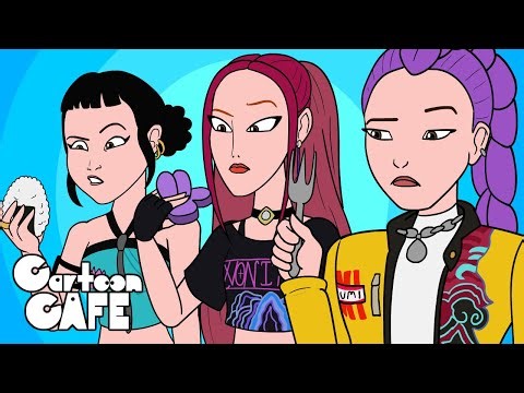 K-Pop Demon Hunters Visits Cartoon Cafe! | Dtoons Cartoons