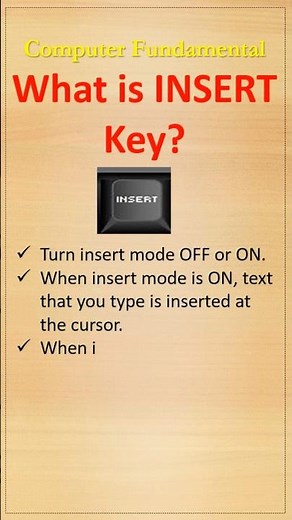 What is INSERT key? Computer Keyboard Key | #computerfundamental #computertutorial