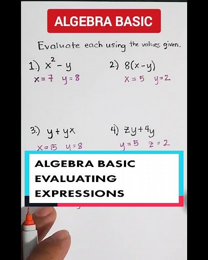 Algebra Basic: Evaluating Expressions Tutorial