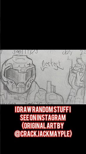 I draw anything I see on instagram daily day 286 (Doom slayer and Isabelle)