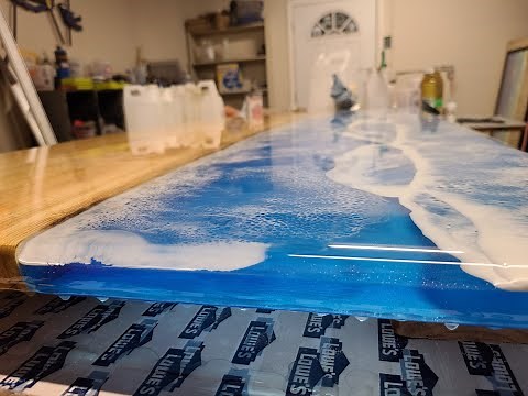 How to make realistic ocean waves using epoxy, alcohol, spray paint, and pigments. full tutorial