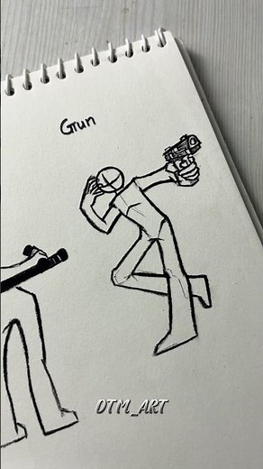 How to draw body with weapons #drawing #tutorial #stickman #fpy