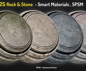 ArtStation - Rock Smart Materials For Substance 3d Painter - Vol 15 | Game Assets