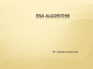 RSA ALGORITHM - SlideServe