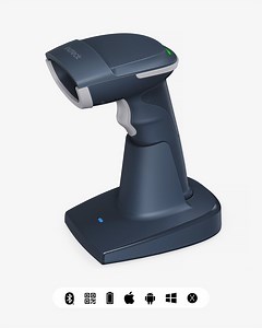 1D/2D Wireless Bluetooth® Barcode Scanner with Smart Base, High Decoding Ability & 100M Transmission, BCST-54