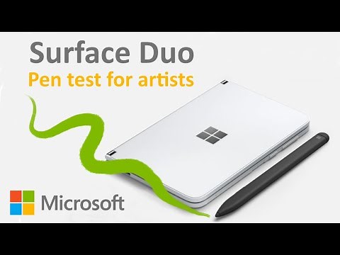 Surface Duo first Artists Pen test for Microsoft's stylus enabled dual screen Android phone, tablet