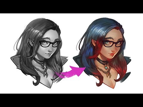 GREYSCALE to COLOR - Digital Painting Tutorial