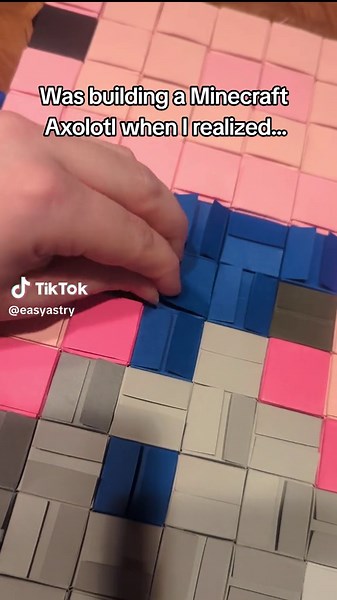 Minecraft Axolotl! Why does it look SO different?! 😂 #minecraft #axolotl #papercraft