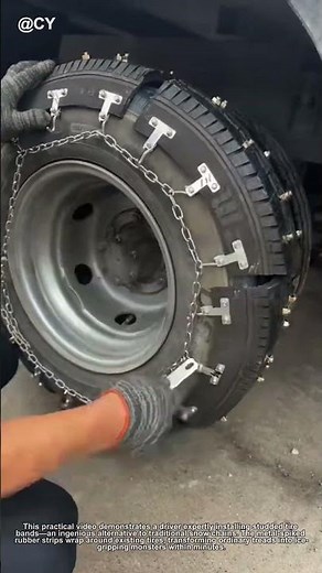 "Winter Tire Hack! Watch a Driver Install Anti-Slip Snow Chains the Smart Way"