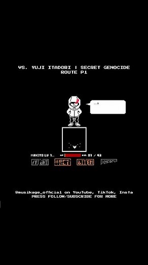 vs. Yuji Itadori | Secret Genocide Route Final Boss (Megalovania x AIZO) | Part 1 #Shorts