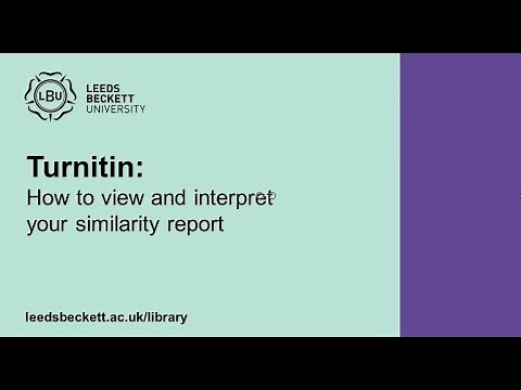 Turnitin: How to view and interpret your similarity report