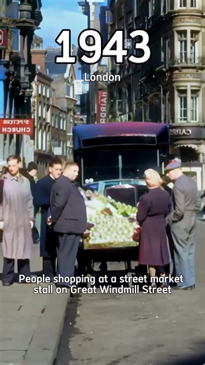 London Streets in 1943 | Rare Color Footage