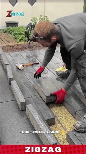 Manual Landscaping Technique for Paver Installation