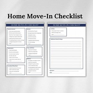 Home Inspection Checklist Printable: Move-in Walkthrough Form (PDF Template) - Etsy Canada