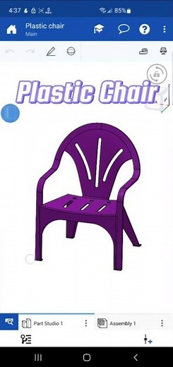 Plastic Chair Toy Surface Design in Onshape