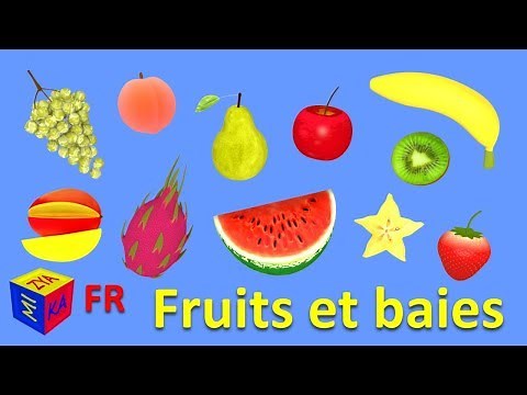 Apprendre les fruits en français. Dessins animés éducatifs pour bébés. Fruits in French