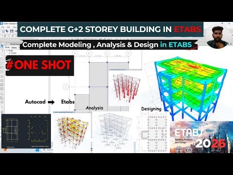 Complete G+2 Building Design in ETABS from Scratch using AutoCAD Plan | Modeling, Analysis & Design