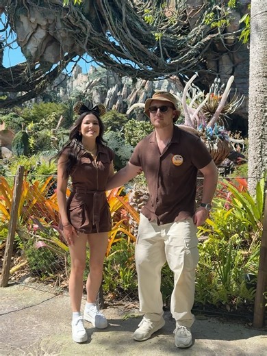 Amy Tiffany on Instagram: "jambo!! in honor of earth day, here’s a tb from 2 weeks ago of johnnys first time at my favorite park 🥹🌳💚 swipe to see his reaction while riding Dinosaur for the first time 🤭 also can we talk about how photopass rly came thru w the good pics 🙌🏼 @disneyparks @waltdisneyworld #disney"