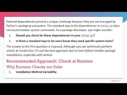 How to Specify External System Dependencies for Your Python Package