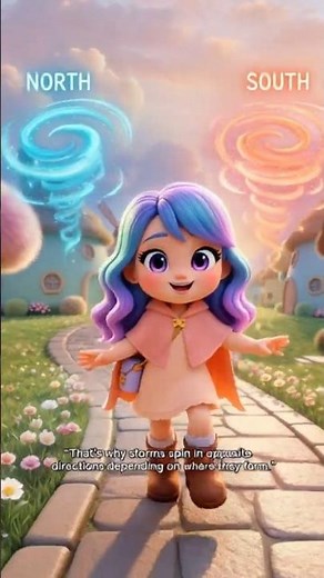 Why Storms Spin in Opposite Directions — The Coriolis Effect #educationalanimation #scienceforkids