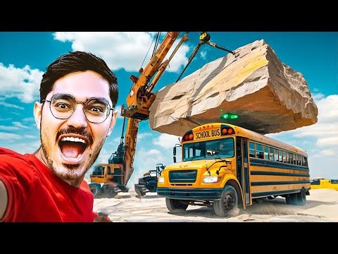 We Dropped a 5000 Kg Stone on a Bus Will It Survive