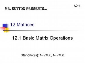 Basic Matrix Operations