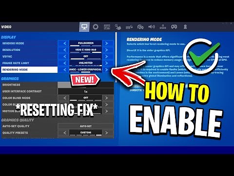 How To Enable Performance Mode In Fortnite Chapter 4! (Settings Resetting Fix)