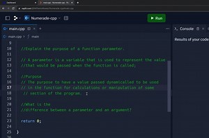 Explain the purpose of a function parameter. What is the difference between a parameter and an argument? | Numerade