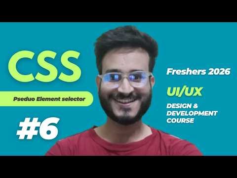👉 Pseudo-Element Selector | CSS Selectors in Hindi | CSS Tutorial for Beginners | Tutorial 6 | 2026