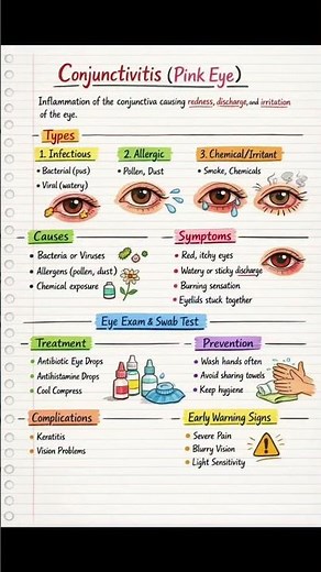 Conjunctivitis Explained | Causes, Symptoms & Treatment #eyes #nursingstudent #medicaleducation #ns