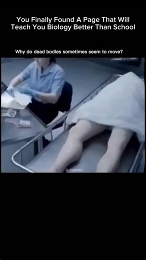 Explaining Biology on Instagram: "Dead bodies can sometimes appear to move, and it’s due to natural biological processes after death—not anything supernatural. Here’s why it happens: Why it looks like movement Muscle relaxation: After death, muscles lose control and can relax or shift slightly. Rigor mortis: Muscles stiffen over hours, then later relax again, which can cause small changes in posture. Gas buildup: Decomposition produces gases in the abdomen and chest, which can move limbs, cause 