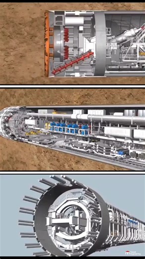 How does Tunnel Boring Machine (TBM) work? A Tunnel Boring Machine (TBM) is a specialised piece of equipment used to excavate tunnels through various types of soil and rock. It works by using a rotating cutter head with sharp disc cutters or tools that grind away the material in front of it, creating a tunnel of a precise diameter. As the cutter head rotates, the TBM simultaneously removes excavated material through a conveyor system and supports the newly created tunnel walls with precast concr