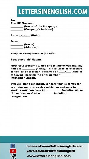 Job Offer Acceptance Letter