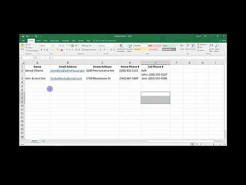 Excel Contacts List Tutorial