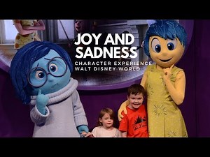 Meeting Sadness and Joy from Disney Pixar's Inside Out EPCOT Walt Disney World