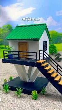 DIY Tiny House with Stylish V-Columns – The Final Build! (Part 4) 🏗️🏠✨ #diy #miniature #vfuho