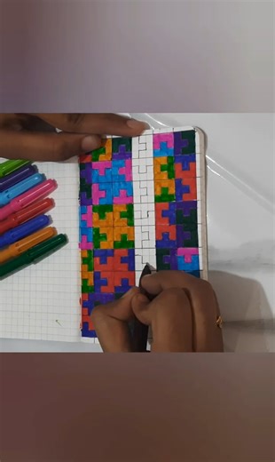 Tessellation Art on Graph Sheet 🔷📏 Easy Geometric Design | Craft And Paper