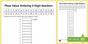 Place Value Ordering 2 Digit Numbers Worksheet