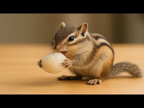 Cute Chipmunk Eating Rice | Relaxing Wildlife Video - September 20, 2025